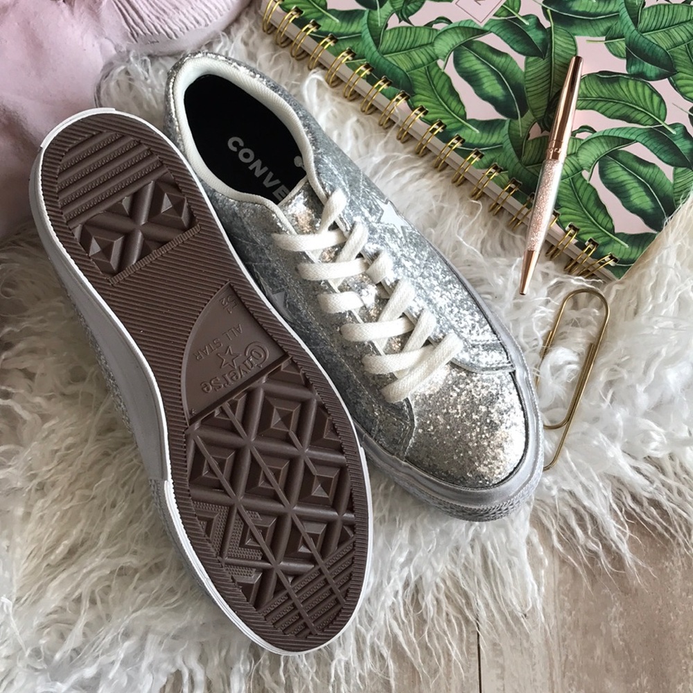 NWT Converse ID Custom Silver Glitter - Picture 8 of 8